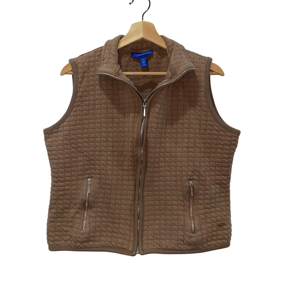 Karen Scott Sport Quilted Sleeveless Zip Up Vest, Women’s Large